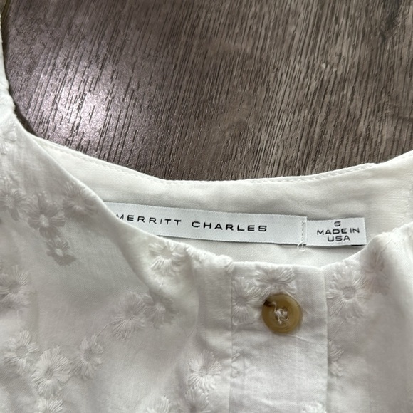 Merritt Charles Romeo Blouse - White Floral Embroidery S - Picture 6 of 8